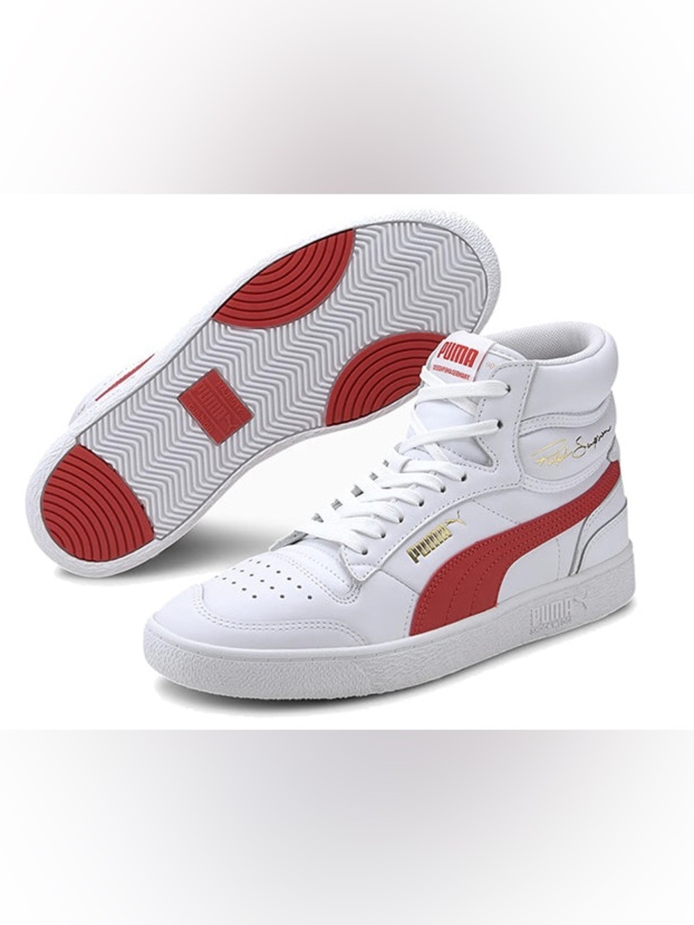 Puma by Ralph Sampson - Mid White High Risk Red - Size 11
